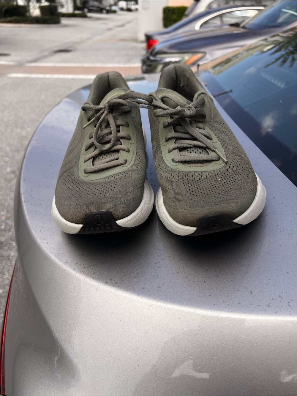 lululemon athletica Olive Green Knit Running Shoes